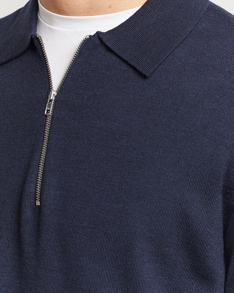 Herr | Tröjor | NN07 | Sergio Half Zip Navy Melange