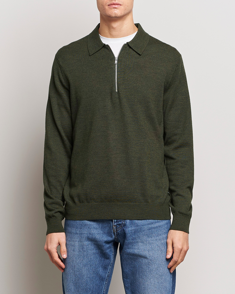 Herre |  | NN07 | Sergio Half-Zip Polo Dark Green