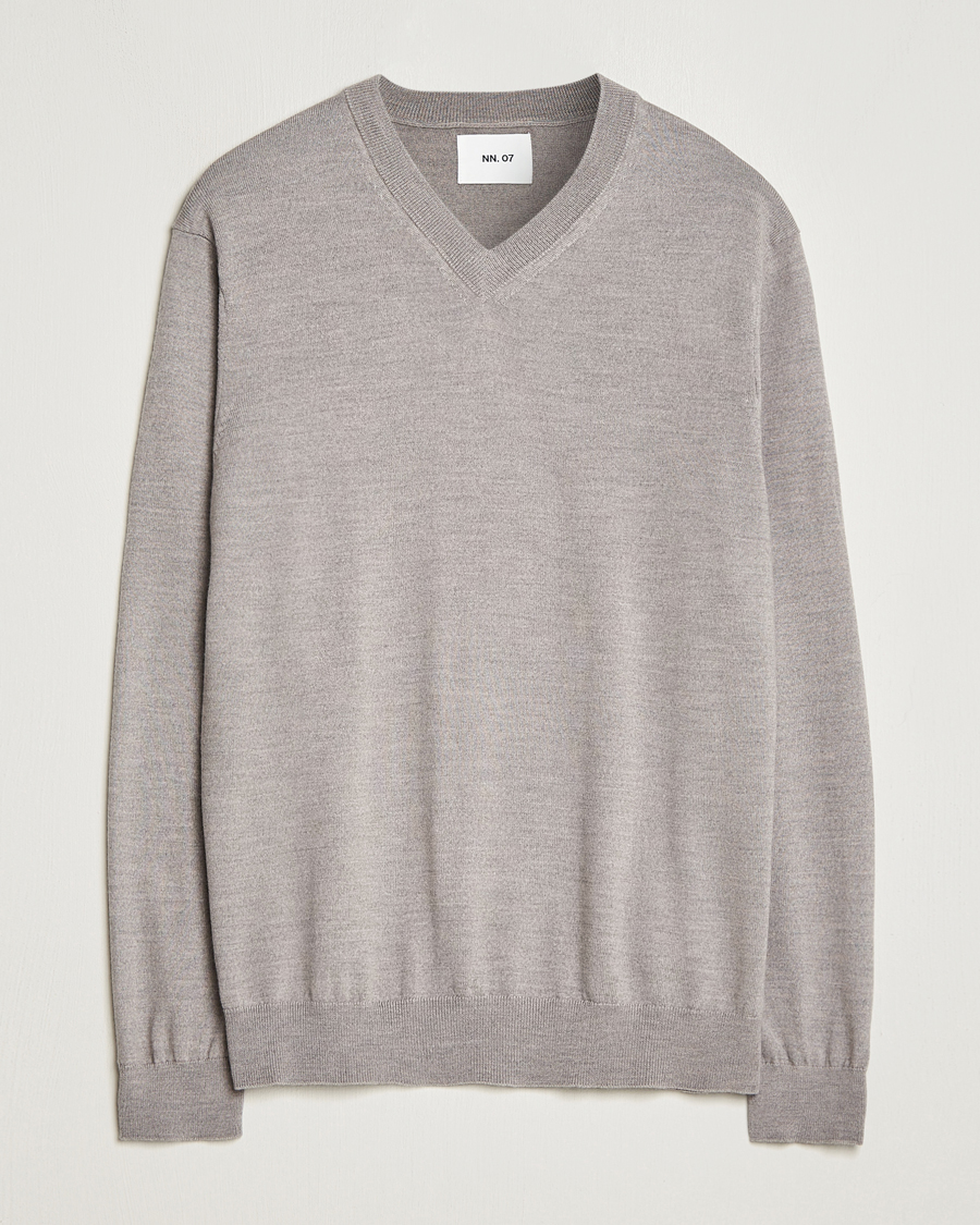 Herr | Tröjor | NN07 | Sergio V-Neck Pullover Stone