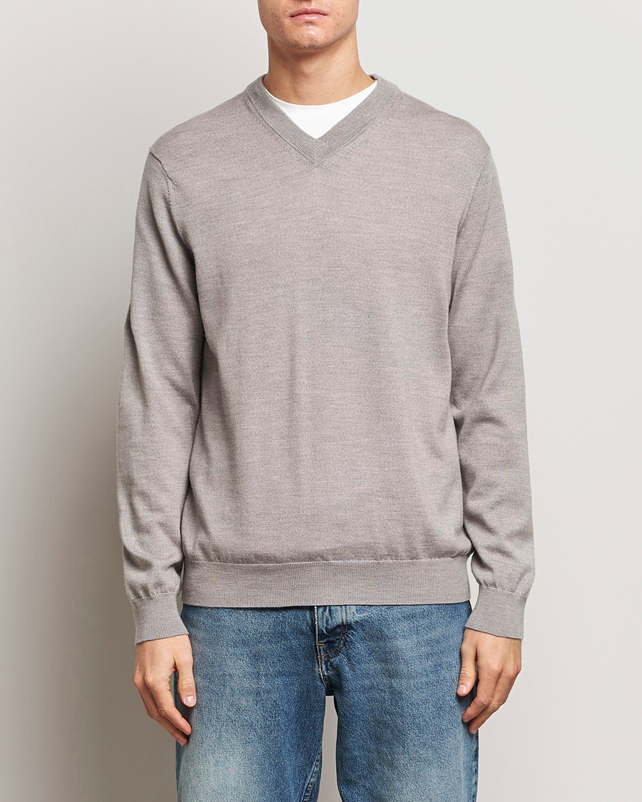 Herr | Pullover V-ringade | NN07 | Sergio V-Neck Pullover Stone