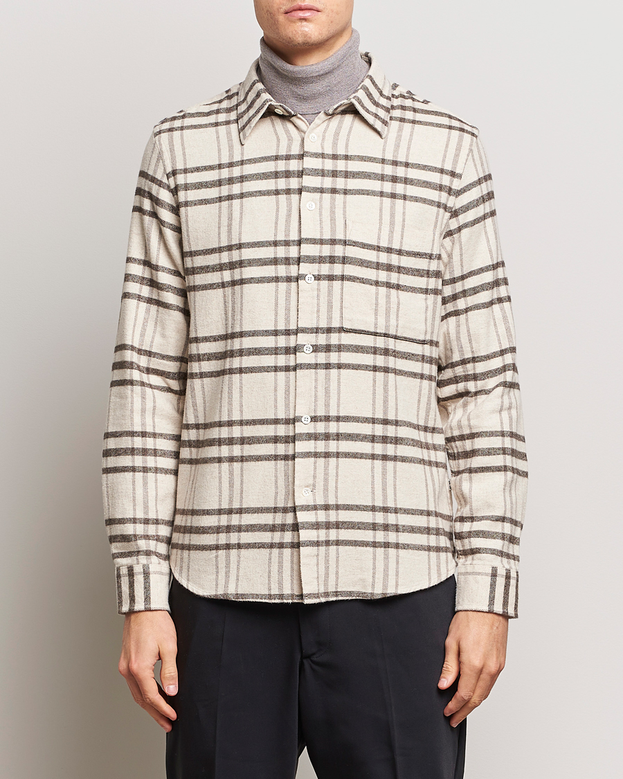 Herr | Realisation | NN07 | Arne Checked Cotton Shirt Creme