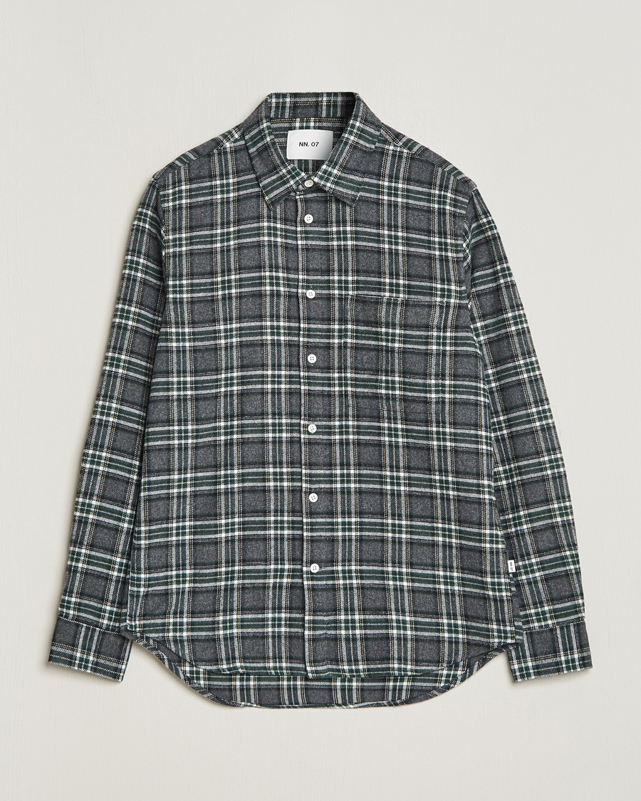 Herr | Skjortor | NN07 | Arne Checked Cotton Shirt Dark Grey