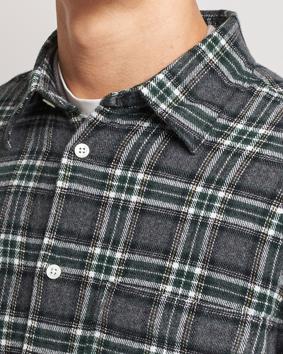 Herr | Skjortor | NN07 | Arne Checked Cotton Shirt Dark Grey