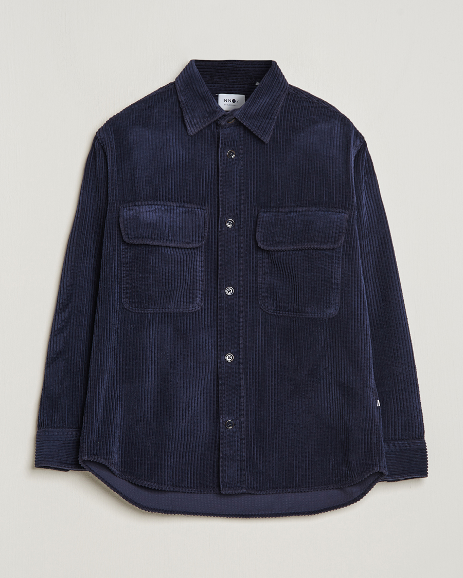 Herr | Skjortor | NN07 | Folmer Corduroy Shirt Navy Blue