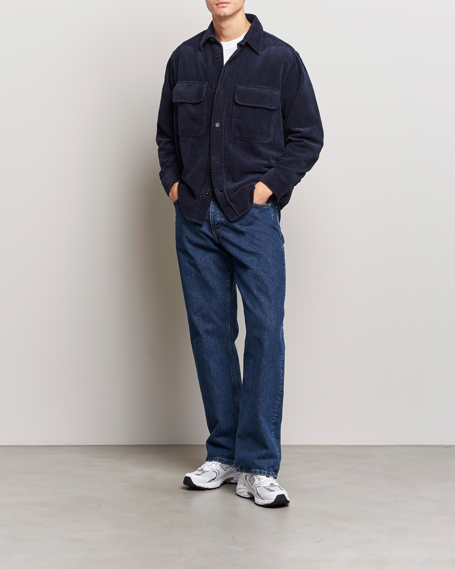 Herr | Skjortor | NN07 | Folmer Corduroy Shirt Navy Blue