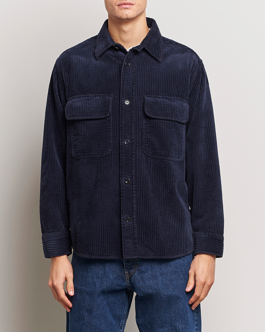 Herr | Realisation | NN07 | Folmer Corduroy Shirt Navy Blue