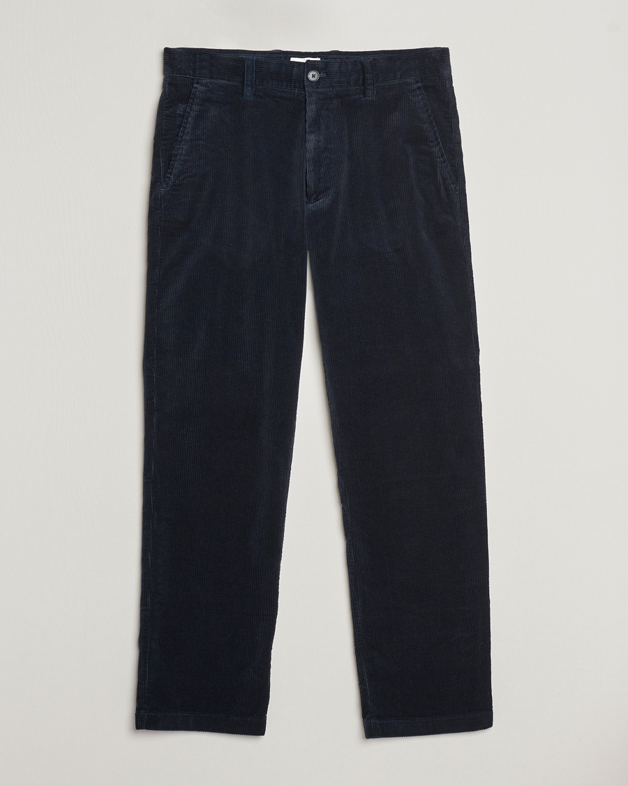 Herr | Byxor | NN07 | Alex Regular Fit Corduroy Pants Navy Blue