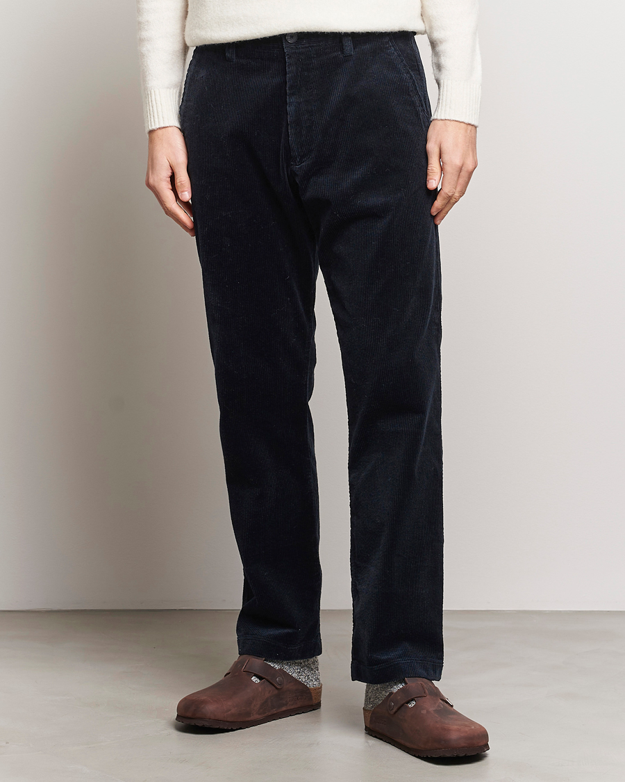 Herr | Byxor | NN07 | Alex Regular Fit Corduroy Pants Navy Blue