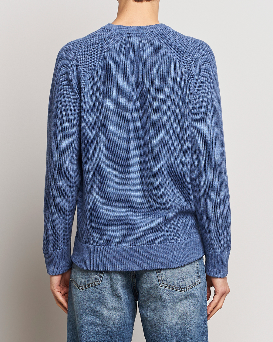 Herr | Tröjor | NN07 | Jacobo Cotton Knitted Crew Neck Grey Blue