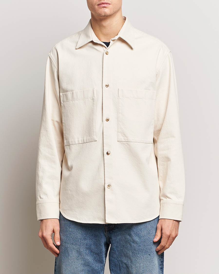 Herr | Skjortjackor | NN07 | Freddy Cotton Overshirt Ecru