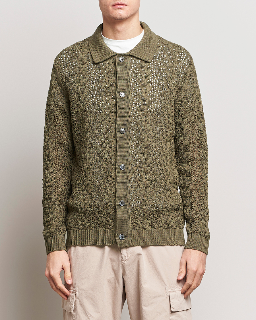 Herr |  | NN07 | Vito Lace Cardigan Dark Green