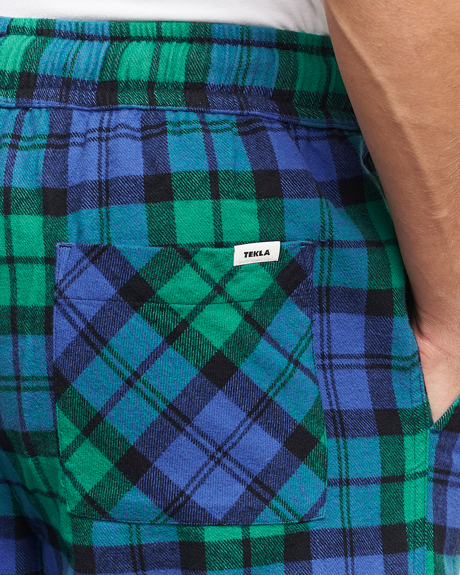 Herr | Pyjamas & Morgonrockar | Tekla | Flannel Checked Pyjama Pants Green/Blue