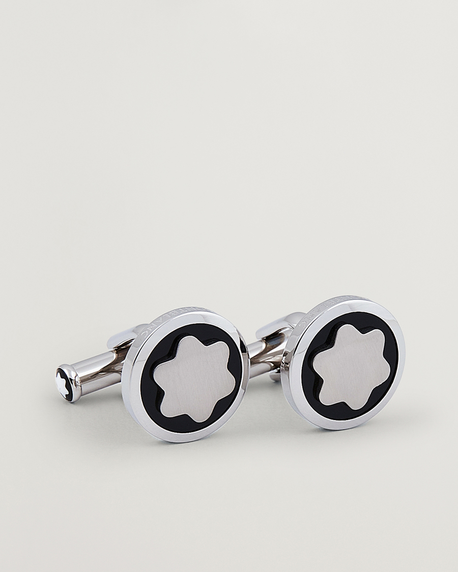 Herr | Manschettknappar | Montblanc | Cufflinks Steel Snowcap Onyx