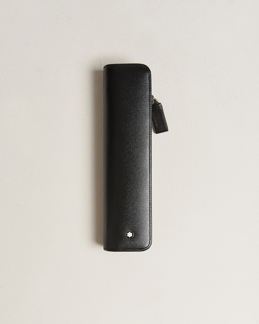 Herr | Montblanc Leather Pen Pouch w Zip Black | Montblanc | Leather Pen Pouch w Zip Black