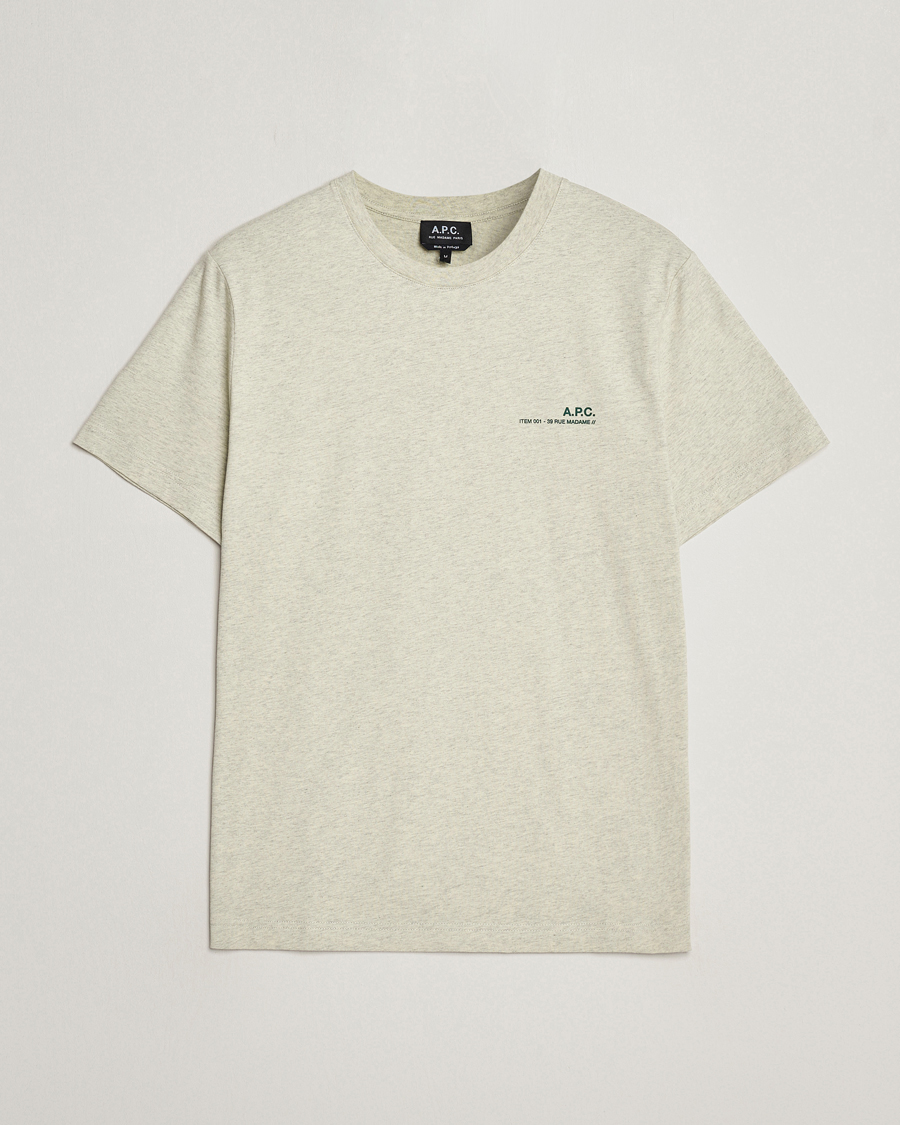 Herr | T-Shirts | A.P.C. | Item T-Shirt Vert Pale Chine