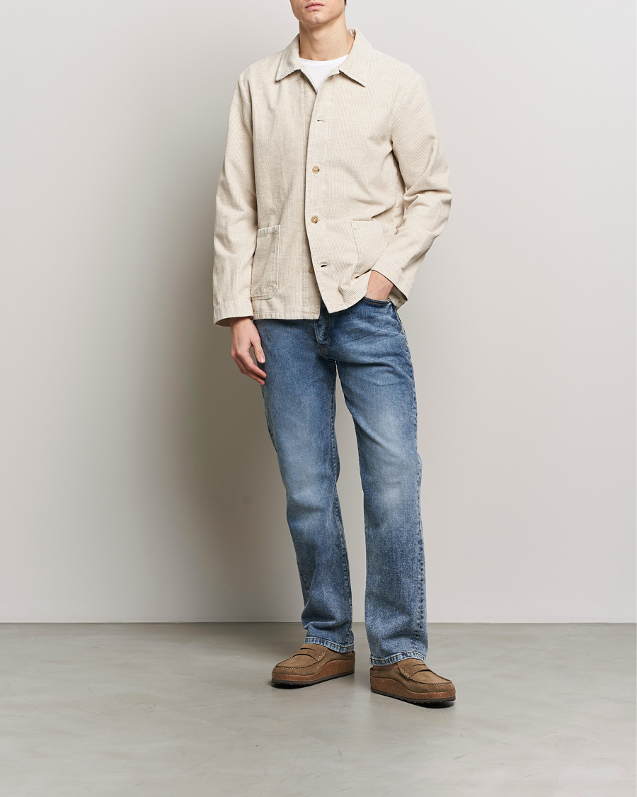 Herr | Jackor | A.P.C. | Kerlouan Cotton/Linen Corduroy Shirt Jacket Ecru