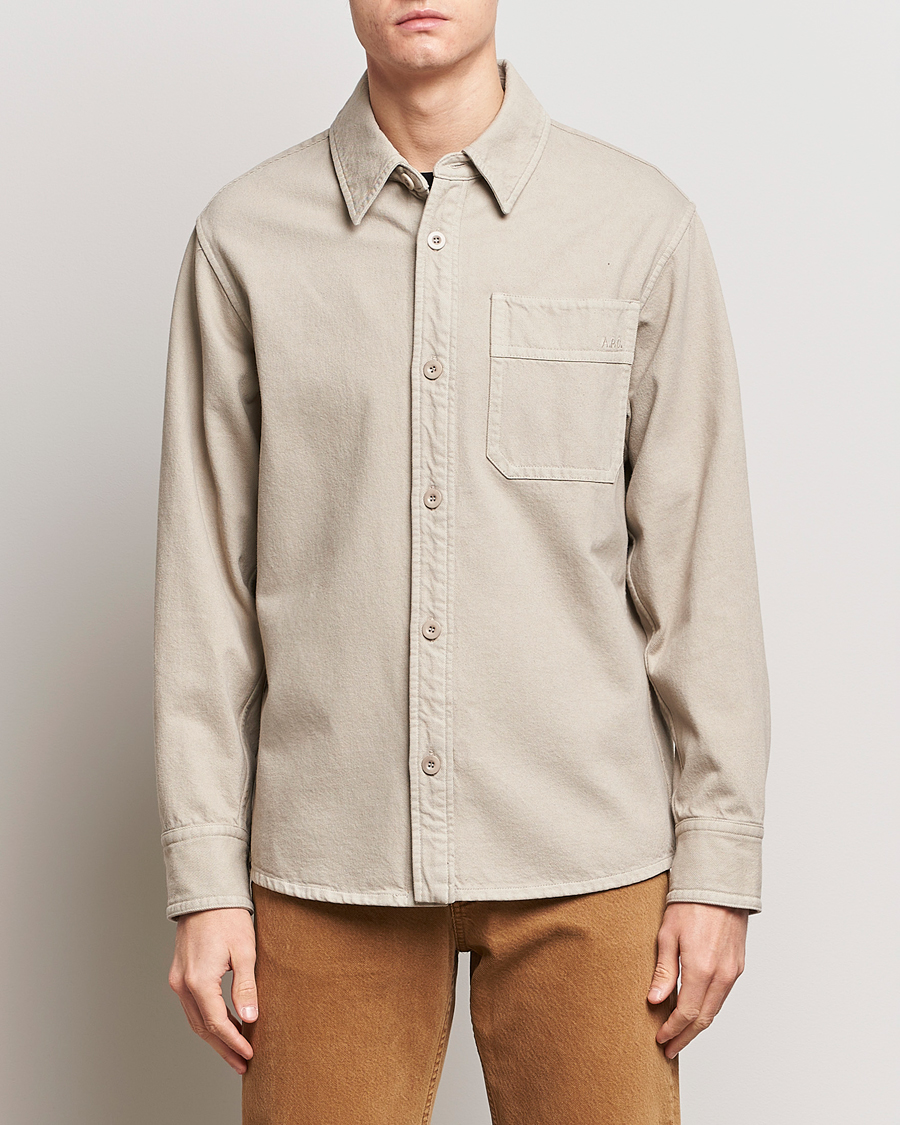 Herr | Skjortjackor | A.P.C. | Basile Denim Overshirt Taupe