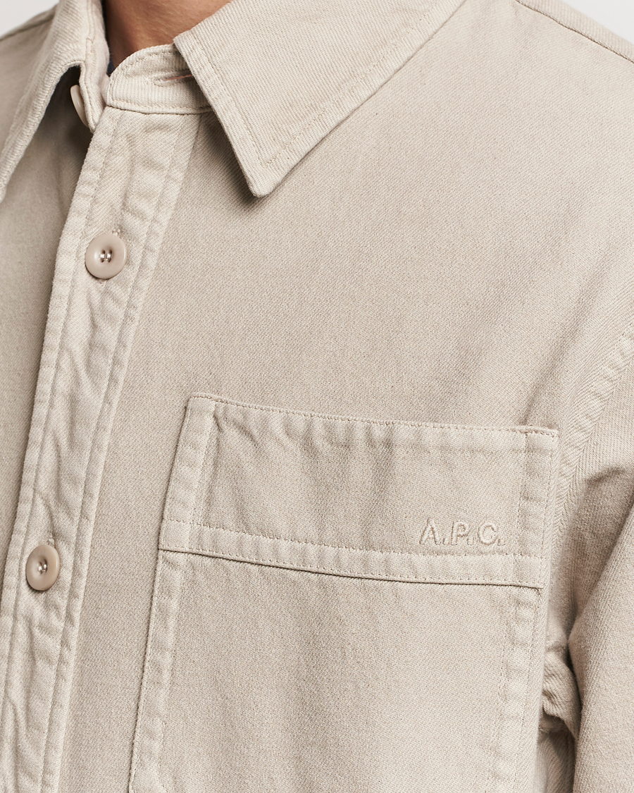 Herr | Skjortor | A.P.C. | Basile Denim Overshirt Taupe
