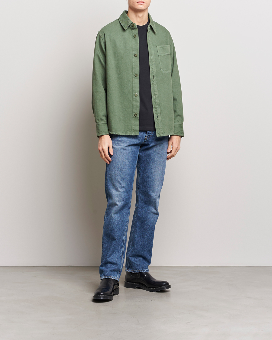 Herr | Skjortor | A.P.C. | Basile Denim Overshirt Dark Green