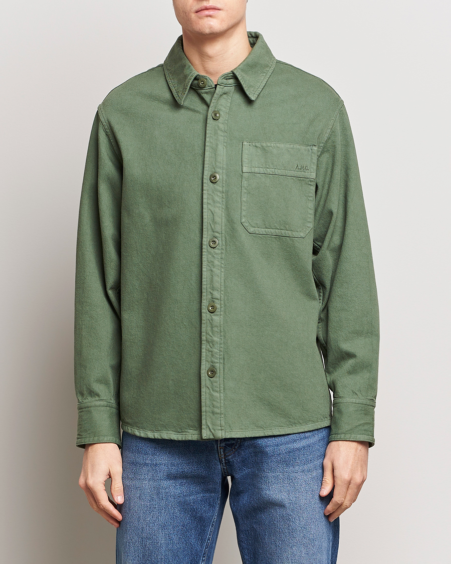 Herr | Casual | A.P.C. | Basile Denim Overshirt Dark Green