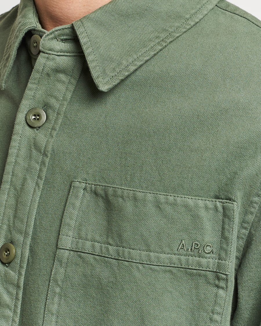 Herr | Skjortor | A.P.C. | Basile Denim Overshirt Dark Green