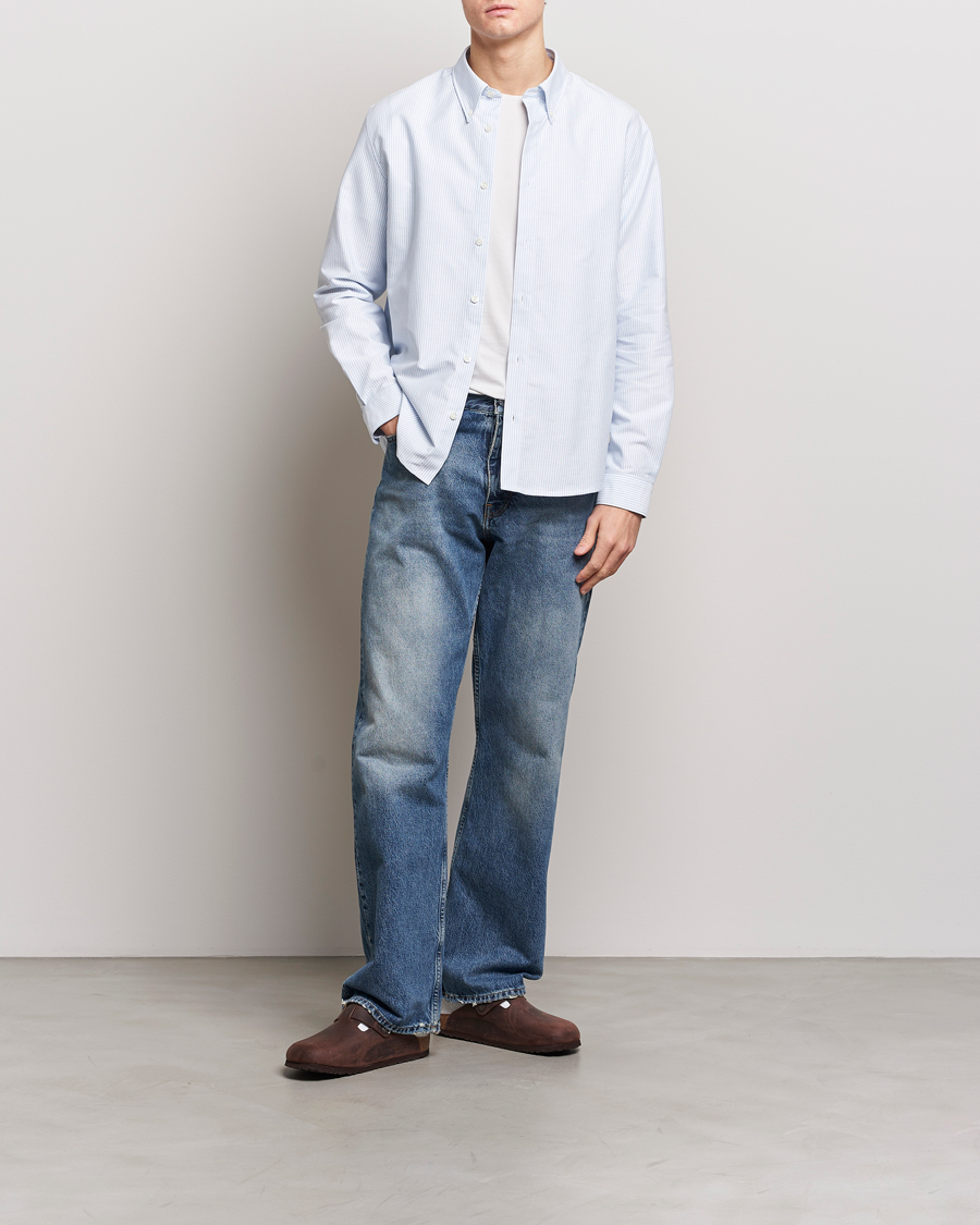 Herr | Skjortor | A.P.C. | Greg Striped Oxford Shirt Blue/White