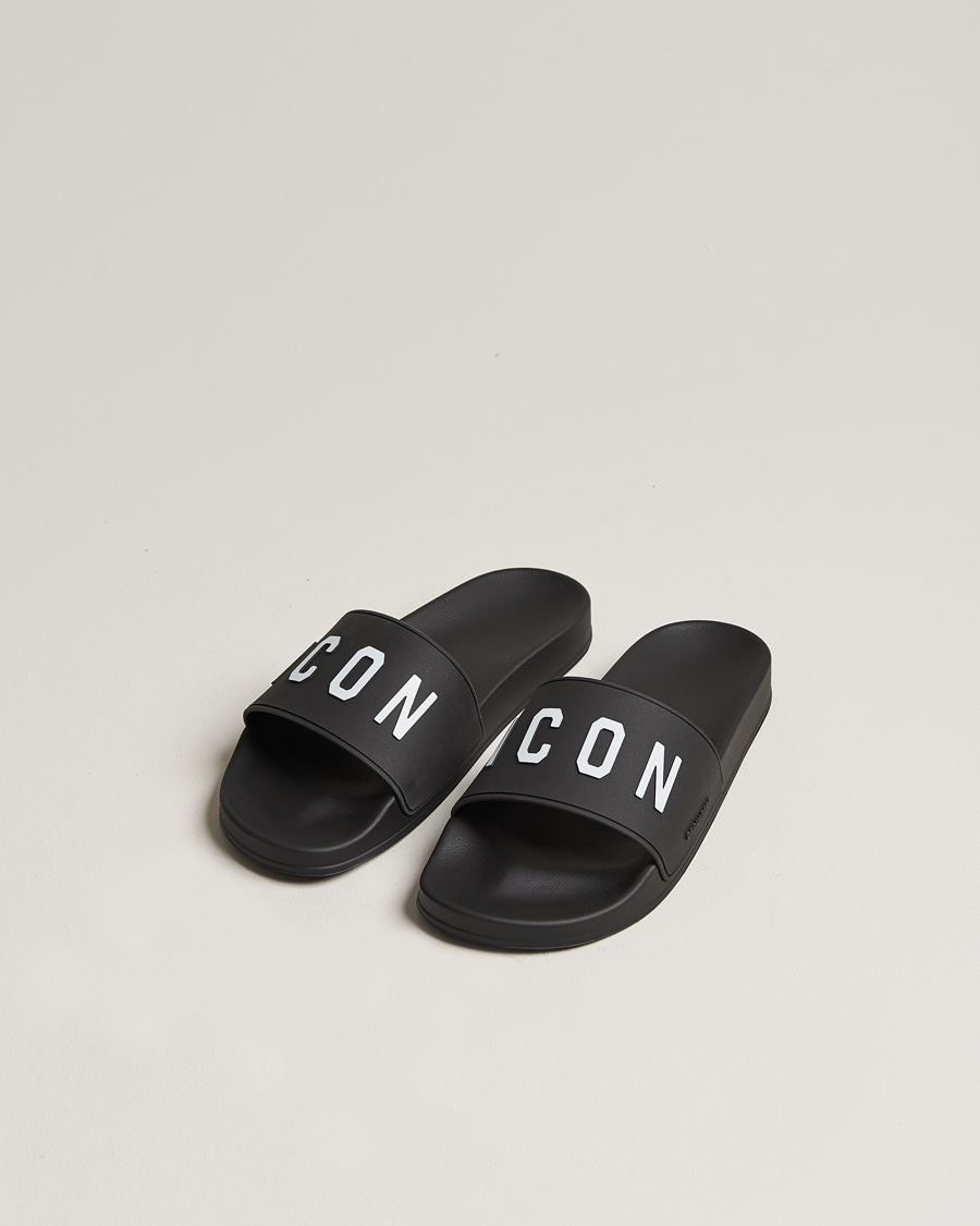 Herr | Luxury Brands | Dsquared2 | Be Icon Slides Black