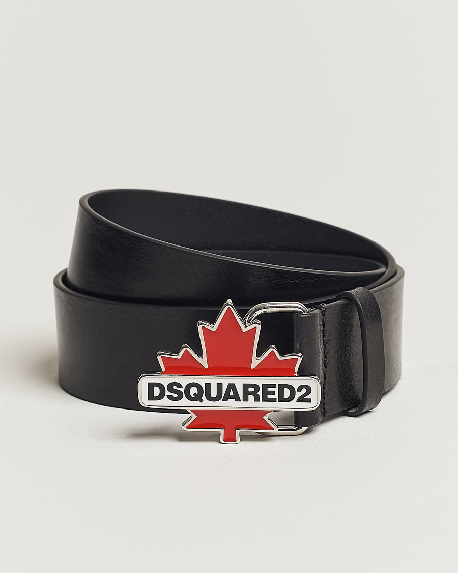 Herr | Dsquared2 Leaf Plaque Belt Black | Dsquared2 | Leaf Plaque Belt Black