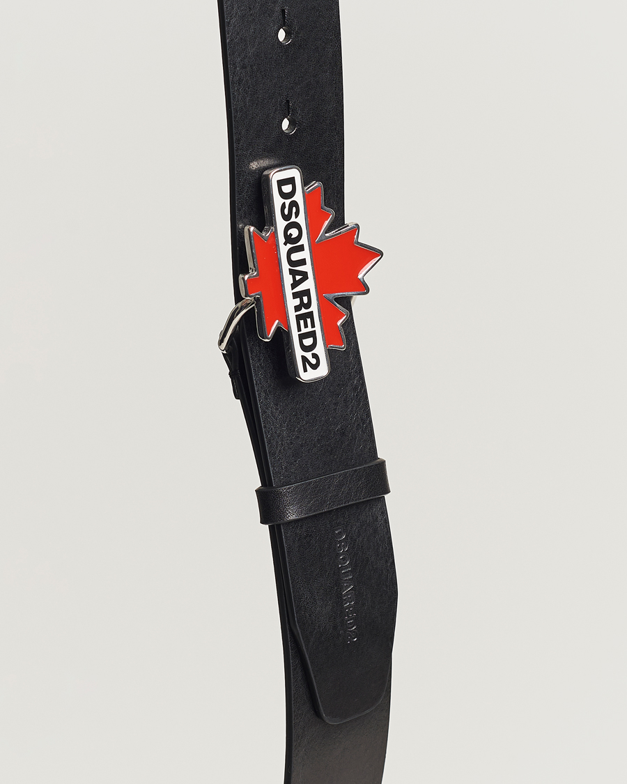 Herr | Dsquared2 Leaf Plaque Belt Black | Dsquared2 | Leaf Plaque Belt Black