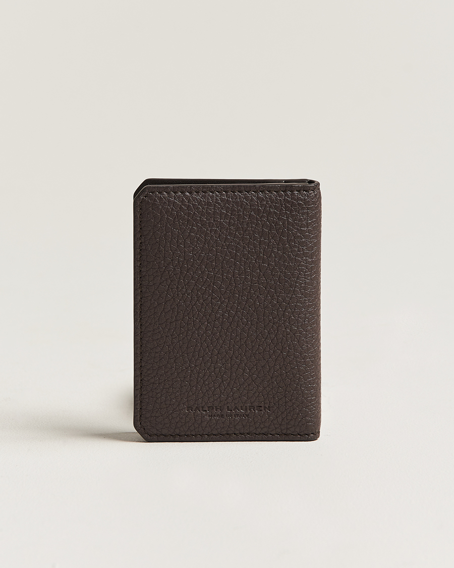 Herr | Accessoarer | Ralph Lauren Purple Label | Pebbled Calfskin Wallet Dark Brown