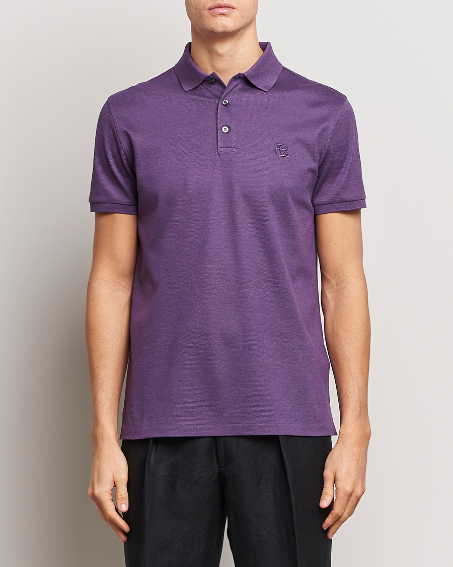 Herr | Kortärmade pikéer | Ralph Lauren Purple Label | Mercerized Cotton Polo Purple Melange