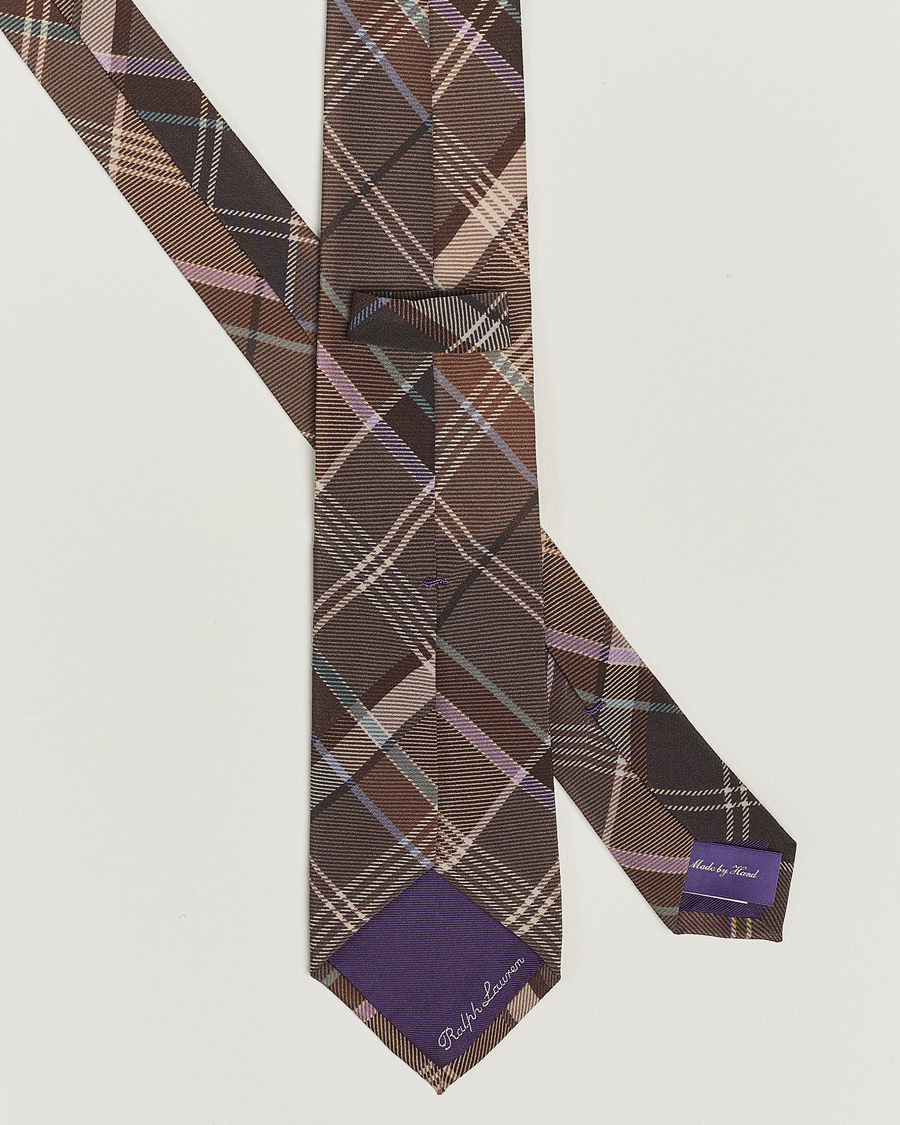 Herr | Ralph Lauren Purple Label Tartan Tie Brown Multi | Ralph Lauren Purple Label | Tartan Tie Brown Multi
