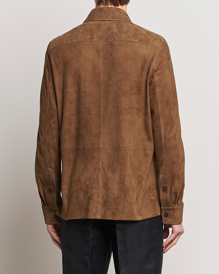 Herr | Jackor | Ralph Lauren Purple Label | Suede Shirt Jacket Dark Brown
