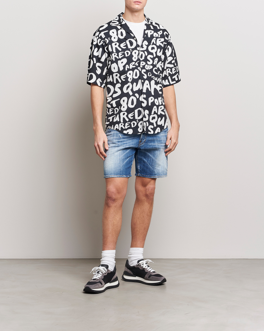 Herr | Skjortor | Dsquared2 | Pop 80's Bowling Shirt Black