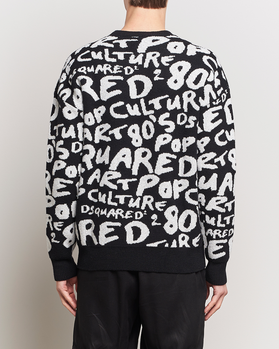 Herr | Tröjor | Dsquared2 | Pop 80's Crew Neck Knitted Sweater Black