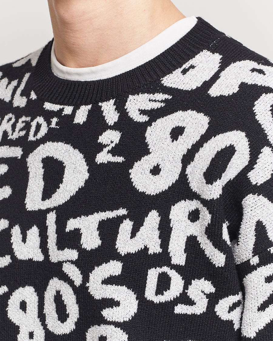 Herr | Tröjor | Dsquared2 | Pop 80's Crew Neck Knitted Sweater Black