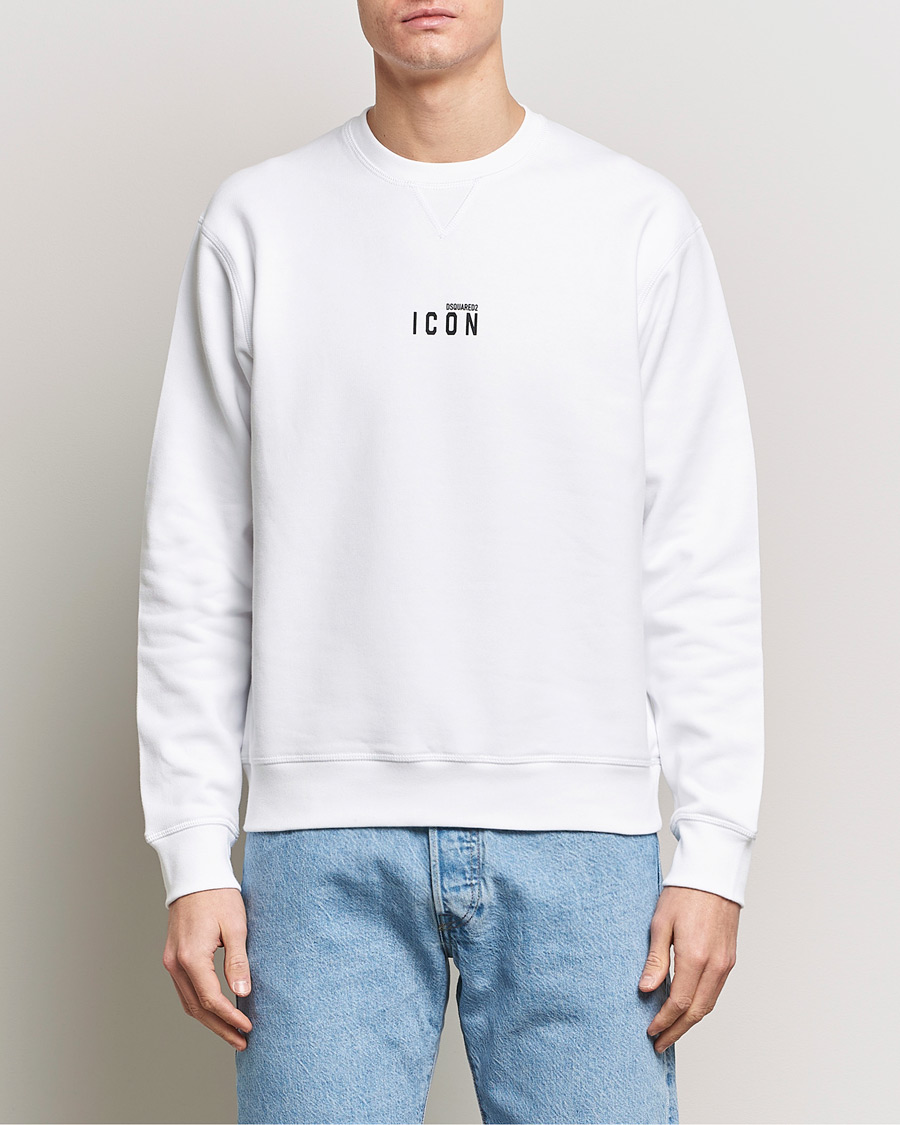 Herr | Sweatshirts | Dsquared2 | Icon Small Logo Crew Neck Sweatshirt White