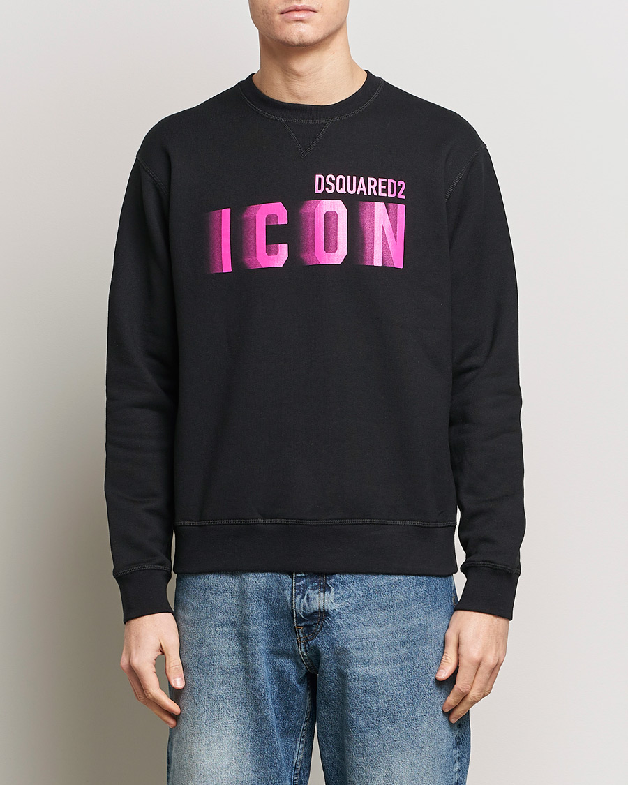 Herr | Realisation | Dsquared2 | Cool Fit Icon Blur Crew Neck Sweatshirt Black