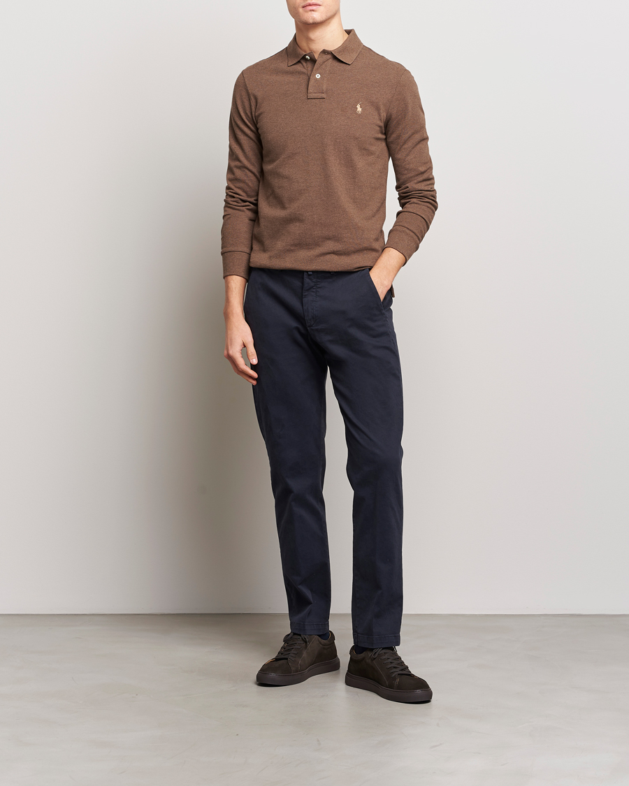 Herr | Tröjor | Polo Ralph Lauren | Slim Fit Long Sleeve Polo Cedar Heather