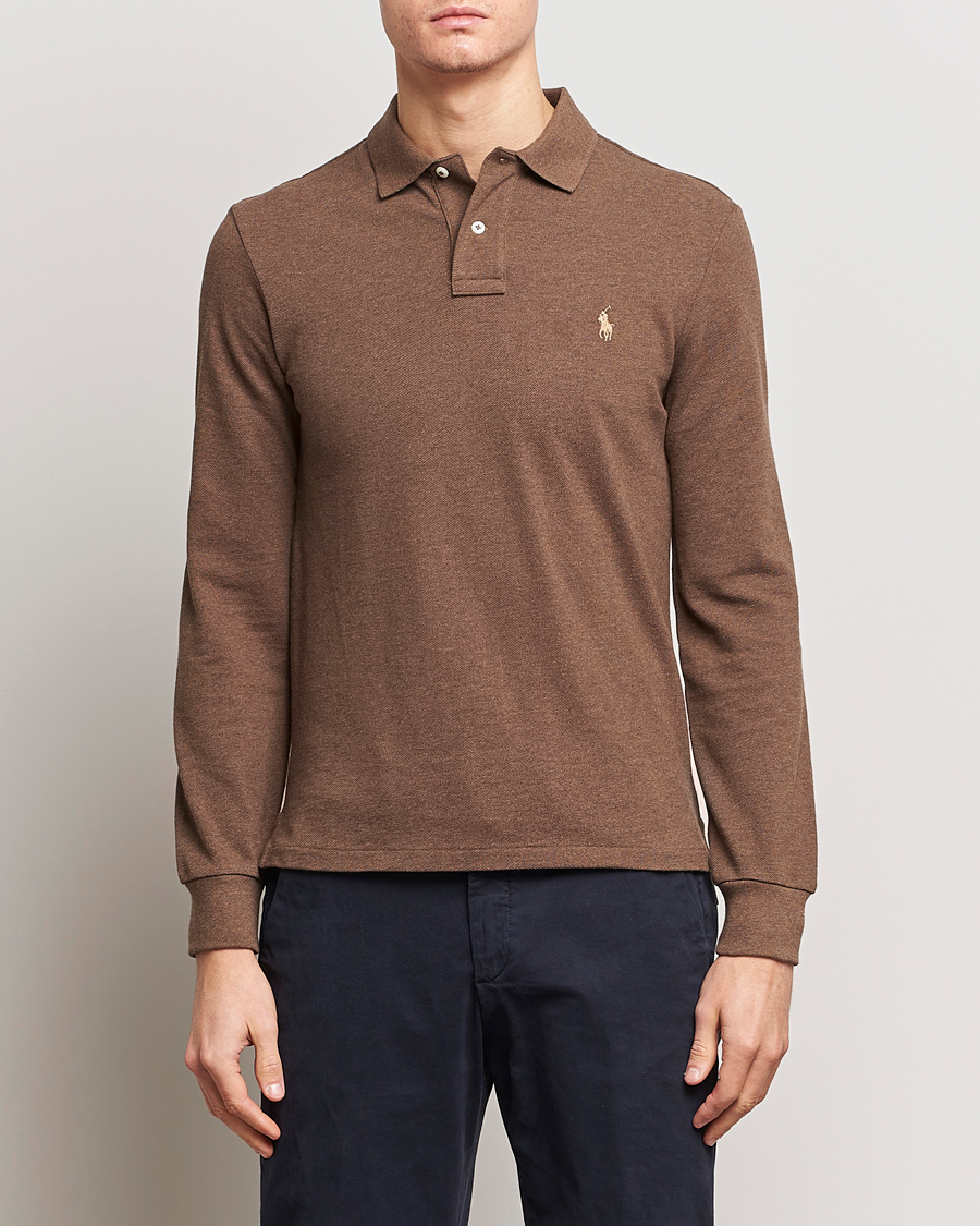 Herr | Tröjor | Polo Ralph Lauren | Slim Fit Long Sleeve Polo Cedar Heather
