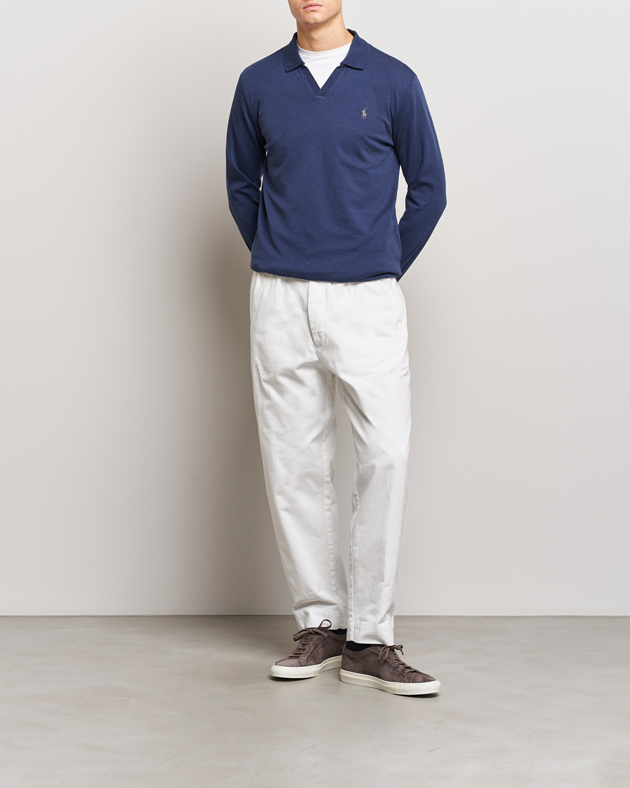 Herr | Tröjor | Polo Ralph Lauren | Long Sleeve Polo Shirt Navy Heather