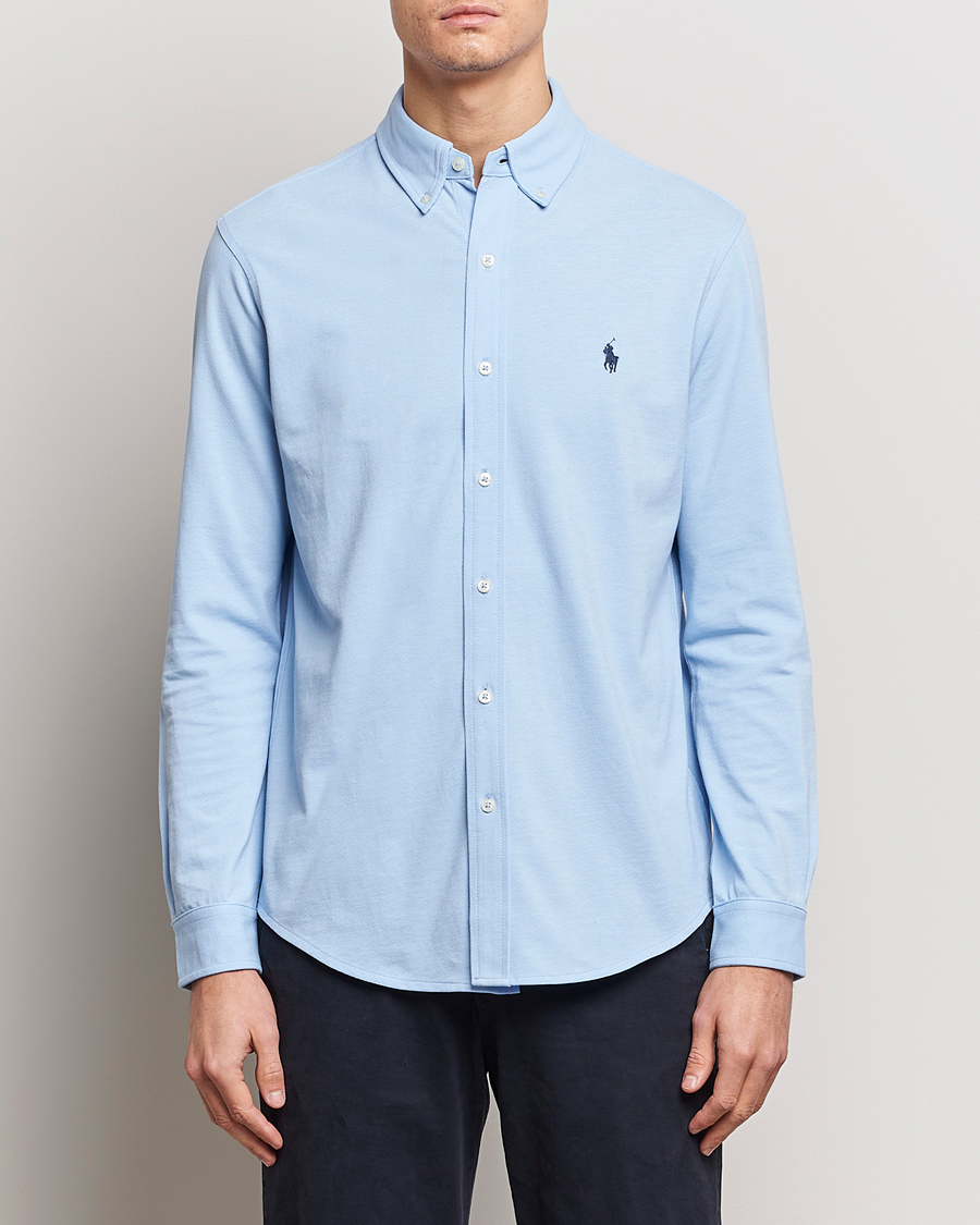 Herr | Pikéskjortor | Polo Ralph Lauren | Slim Fit Featherweight Mesh Shirt Bluebell