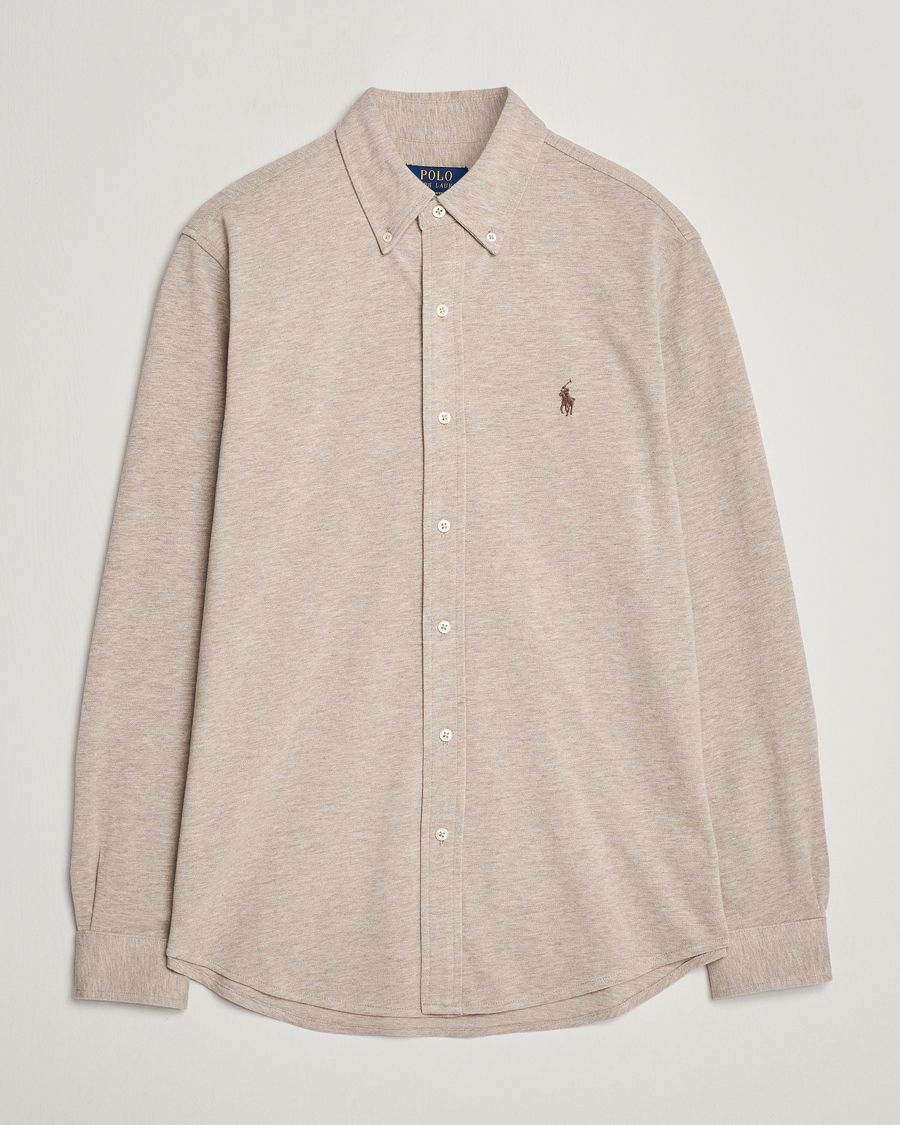 Herr | Skjortor | Polo Ralph Lauren | Featherweight Mesh Shirt Tuscan Beige Heather