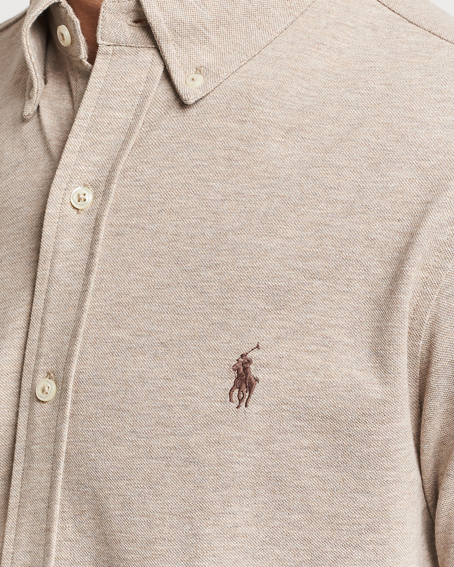Herr | Skjortor | Polo Ralph Lauren | Featherweight Mesh Shirt Tuscan Beige Heather