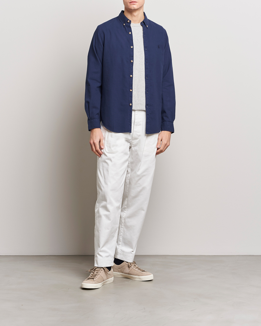 Herr | Skjortor | Polo Ralph Lauren | Slim Fit Cotton Textured Shirt Dark Indigo