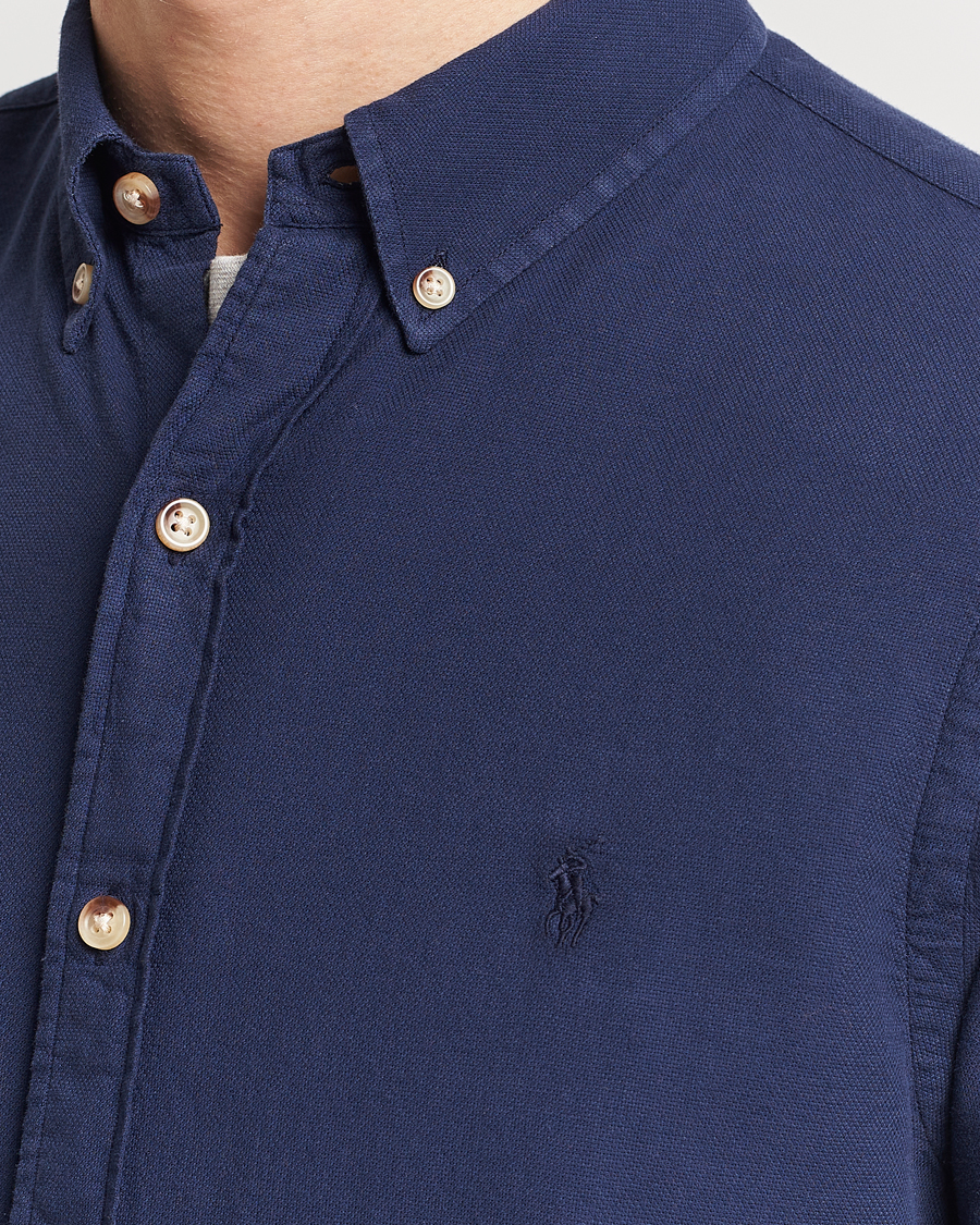 Herr | Skjortor | Polo Ralph Lauren | Slim Fit Cotton Textured Shirt Dark Indigo