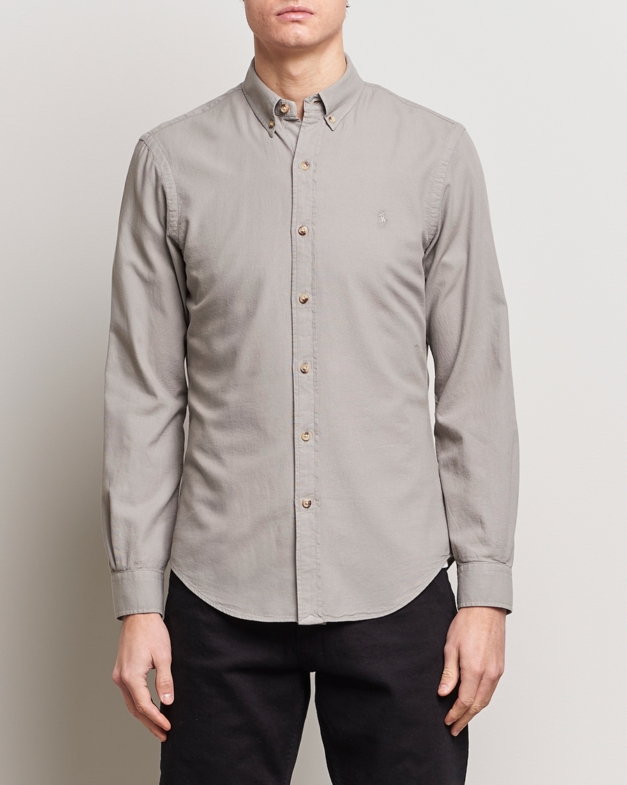 Herr | Kläder | Polo Ralph Lauren | Slim Fit Cotton Textured Shirt Grey Fog