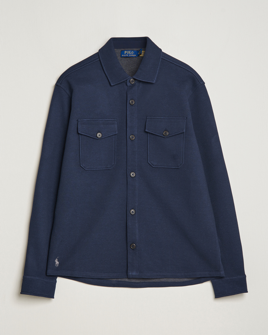 Herr | Skjortor | Polo Ralph Lauren | Double Knit Jacquard Overshirt Aviator Navy