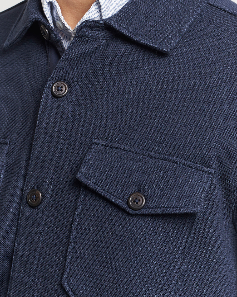 Herr | Skjortor | Polo Ralph Lauren | Double Knit Jacquard Overshirt Aviator Navy