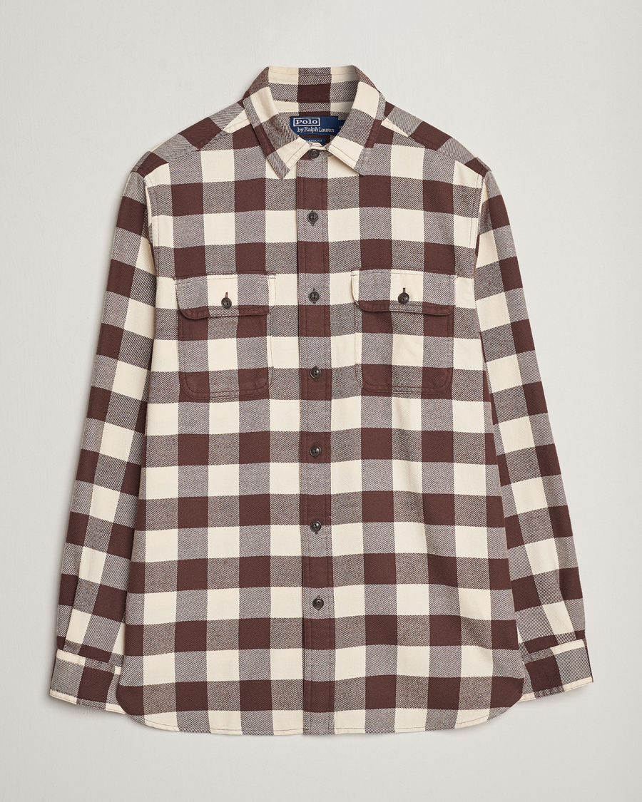 Herr | Skjortor | Polo Ralph Lauren | Ranch Checked Pocket Overshirt Cream/Brown